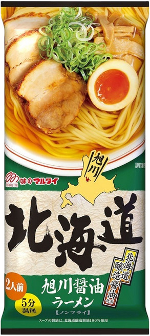 MARUTAI 丸太 北海道旭川醬油拉麵 2人份 212g, 1包