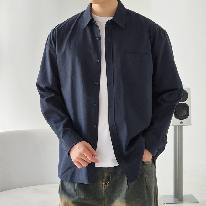 단군 남성용 옥스포드 코튼 솔리드 셔츠 IP S009