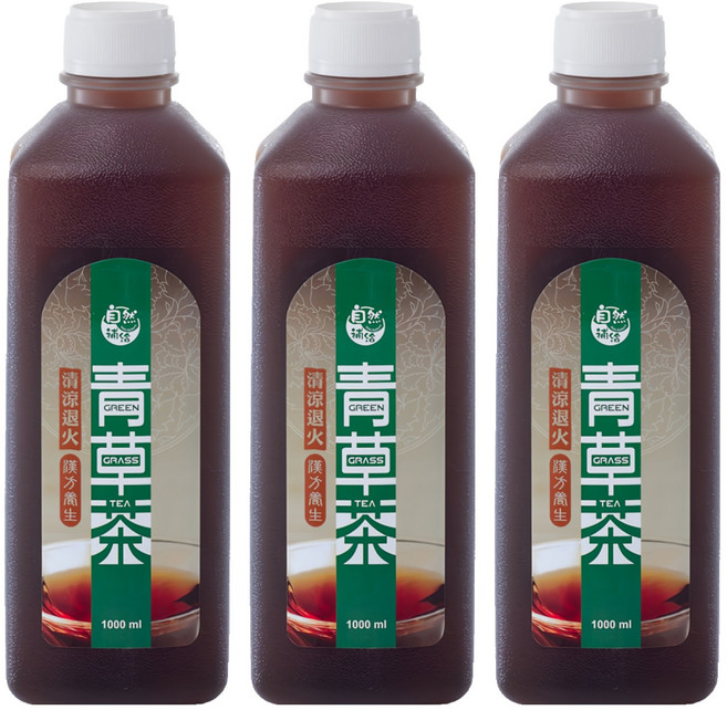 自然補給 養生青草茶, 1L, 3瓶