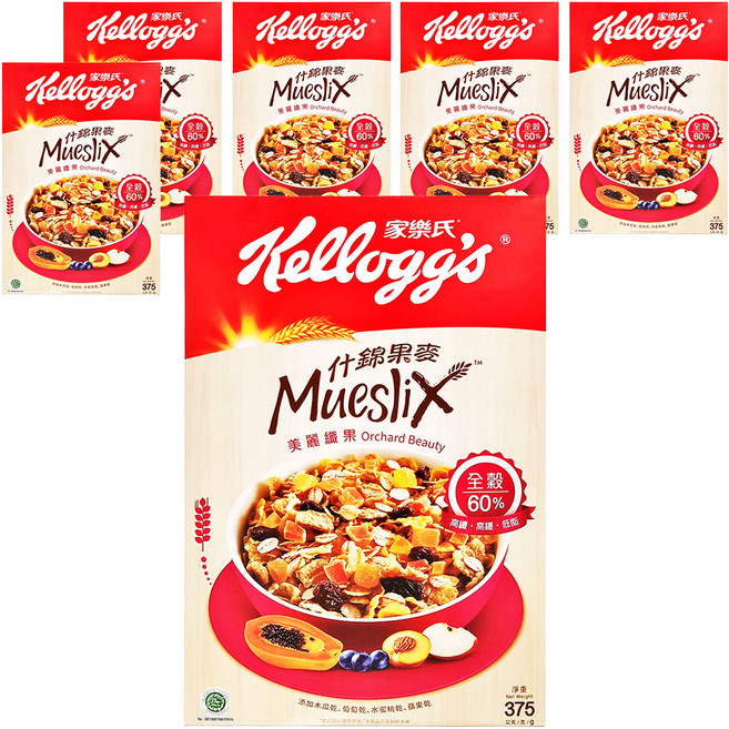 Kellogg's 家樂氏 Mueslix 什錦果麥 美麗纖果, 375g, 6盒