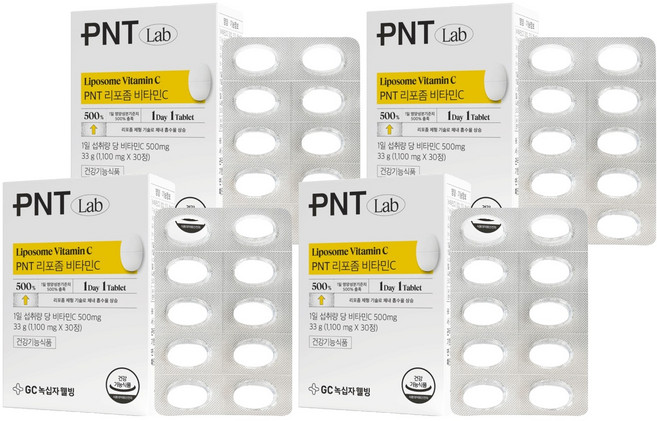 피엔티 GC녹십자웰빙 리포좀 비타민C 1100mg, 30정, 4개