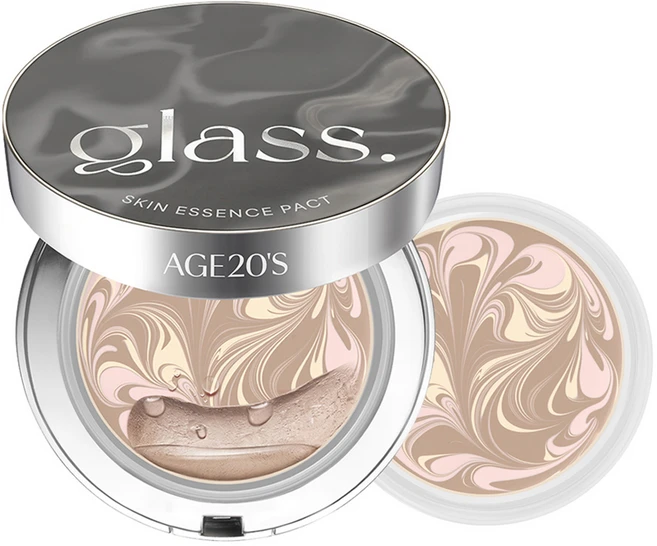 에이지투웨니스 글래스 스킨 에센스 팩트 퍼펙트 파운데이션 12.5g + 리필 세트, 뉴트럴 아이보리, 1개 - 쿠팡
