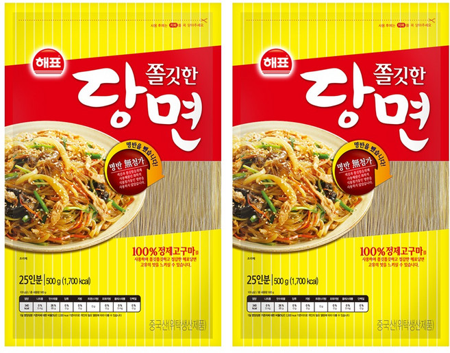해표 쫄깃한 당면, 500g, 2개