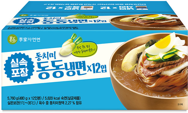 이가자연면 동치미 동동냉면 12개, 5.76kg, 1박스