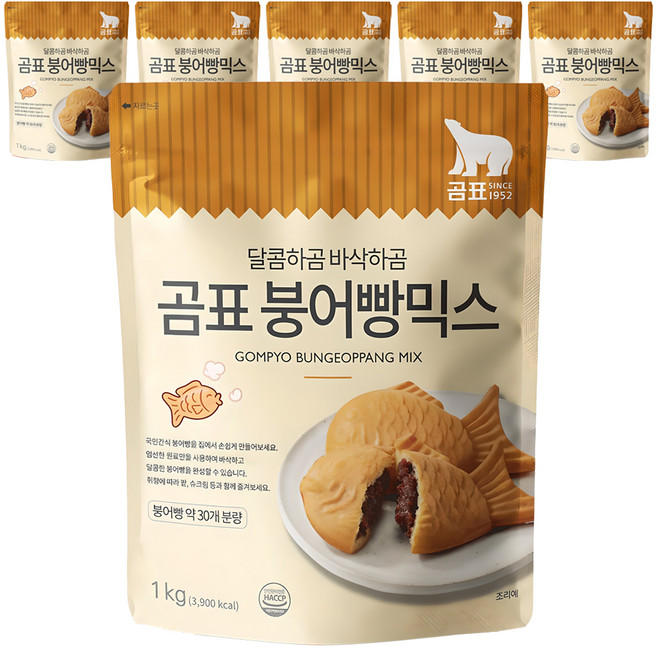 곰표 붕어빵 믹스, 1kg, 6개