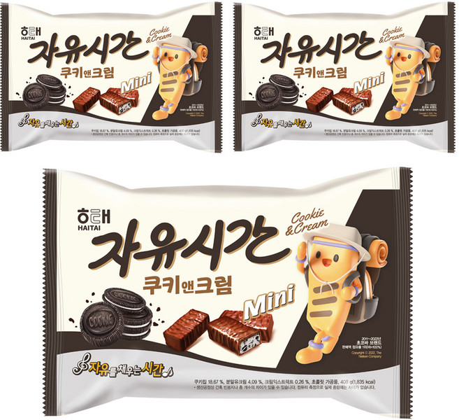 자유시간 쿠키앤크림 미니, 408g, 3개