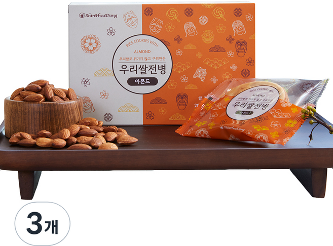 신화당 우리쌀 아몬드 전병 6p, 204g, 3개