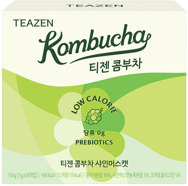 TEAZEN 康普茶 麝香葡萄口味, 1盒, 5g, 30入