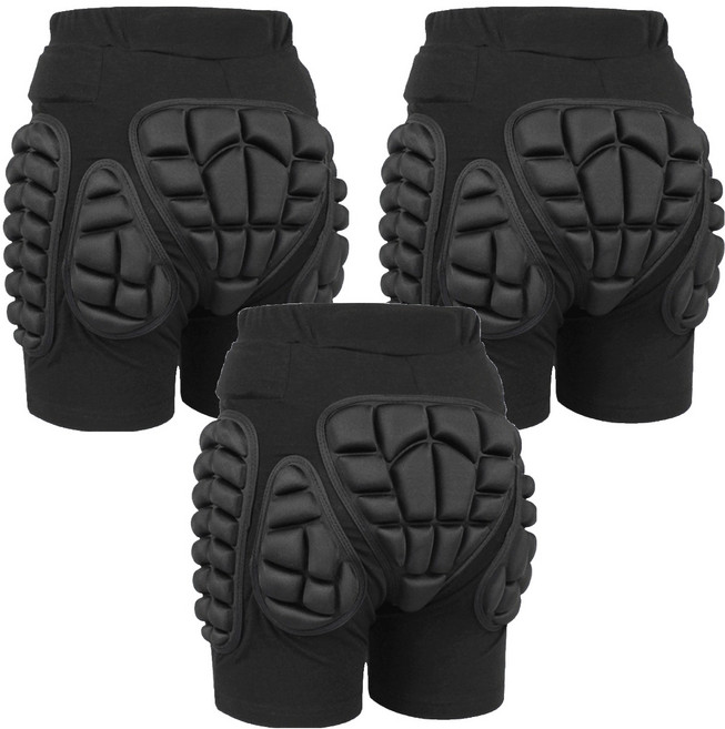 三次方 加厚防摔褲, 黑色, 3個