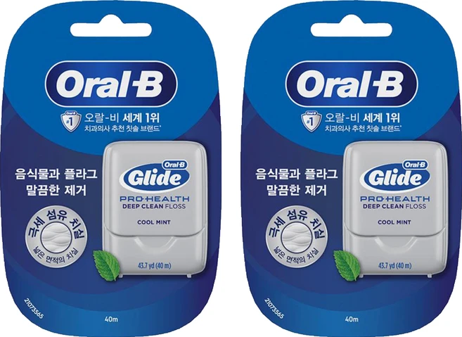오랄비 글라이드 딥클린 치실, 40m, 1개입, 2개 - 쿠팡