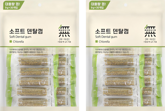 무마진 강아지 소프트 덴탈껌 30p, 클로렐라, 270g, 2개