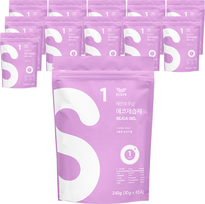 레인보우샵 생활용 에코제습제 실리카겔, 240g, 12개