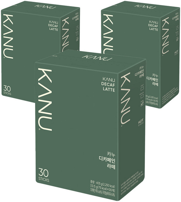 카누 디카페인 라떼 스틱커피, 13.5g, 30개입, 3개