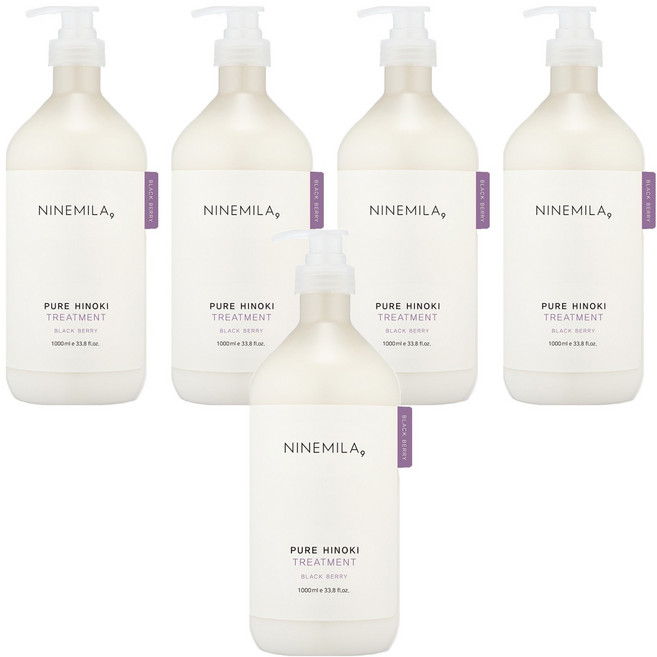 나인밀라 퓨어 히노끼 트리트먼트 블랙베리향, 5개, 1L