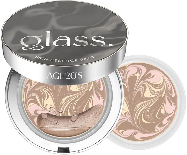 에이지투웨니스 글래스 스킨 에센스 팩트 퍼펙트 파운데이션 23호 12.5g + 리필 12.5g 세트, 뉴트럴 베이지, 1개