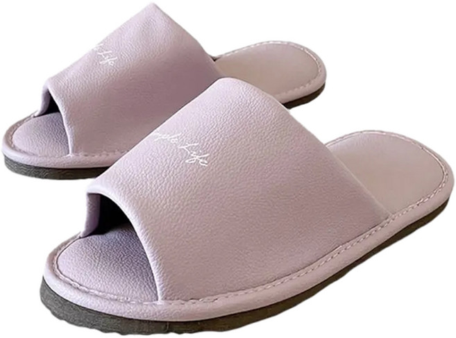 TAIWAN SLIPPER 台灣犀利趴 i Slippers 淬斂系列 躍色皮質室內拖鞋 全皮質設計 舒適 抗滑, 薰衣紫, 1雙