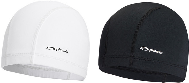 피닉스 스판수영모 PCN-01 2종세트, White + Black, 1세트