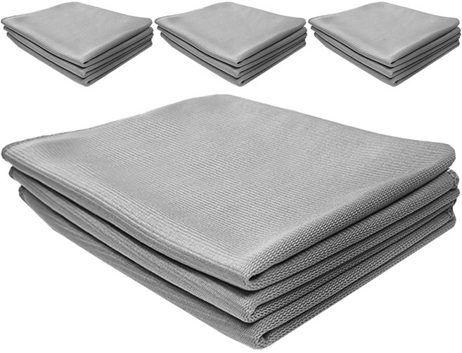 월드크린 유리 닦이 걸레 그레이, 12개