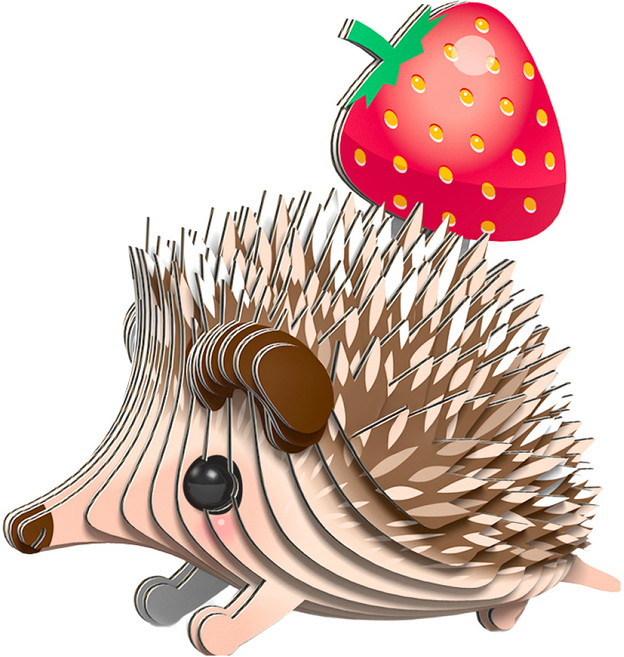 EuGy 3D立體紙拼圖, 7張, 刺猬, 1組