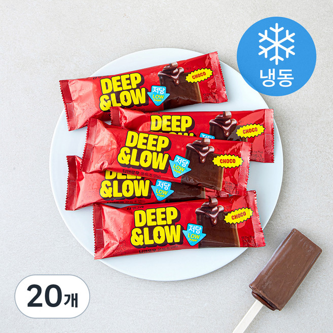 딥앤로우 저당 쫀득초코바 (냉동), 20개, 1개입, 70ml