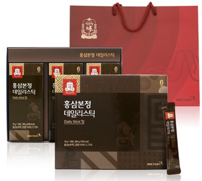 正官庄 紅蔘真心日常飲隨身包 30條入+購物袋, 300g, 1盒