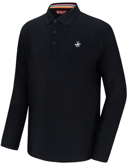 비버리힐스폴로클럽 남녀공용 자수로고 배색원단 포인트 PK 긴팔 카라티 CPY9T71