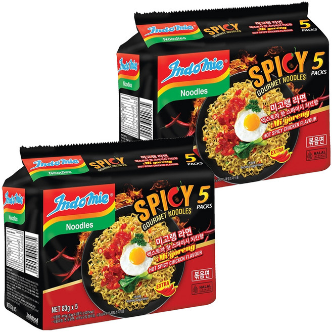 인도미 미고랭 라면 엑스트라 핫 스파이시 치킨향 83g, 10개