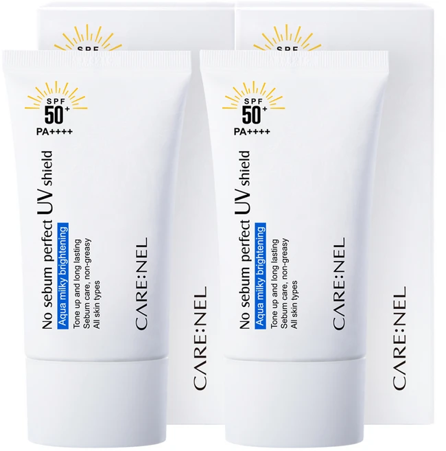 까레넬 노 세범 퍼펙트 UV 쉴드 선크림 SPF 50+ PA++++, 50ml, 2개 - 쿠팡