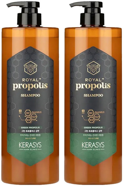 KERASYS 可瑞絲 蜂王漿活力光澤洗髮精 綠蜂膠, 1L, 2瓶