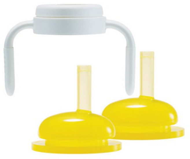 실리만 국내생산 실리콘 빨대컵 리필 스트로우 핸들 세트 서울옐로우, 1세트