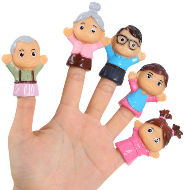 캐스비 러버손가락인형 가족 공구놀이, 5개, 1세트