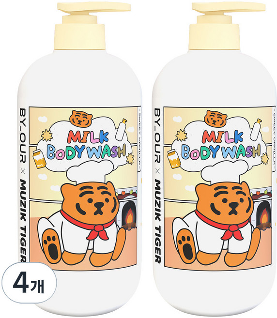 바이아우어 밀크 바디워시 스위트바닐라, 1L, 4개