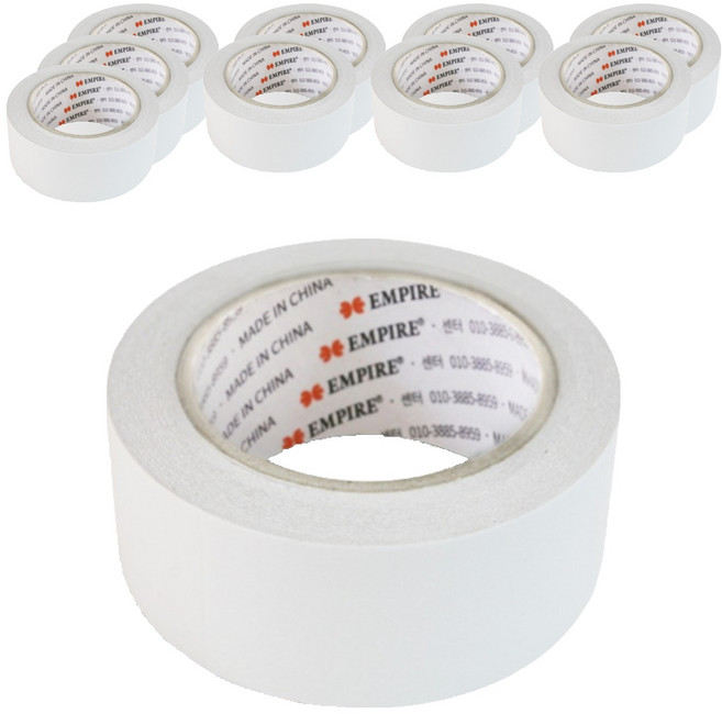 엠파이어 산업용 양면테이프 48mm x 30m, 화이트 반투명, 10개입