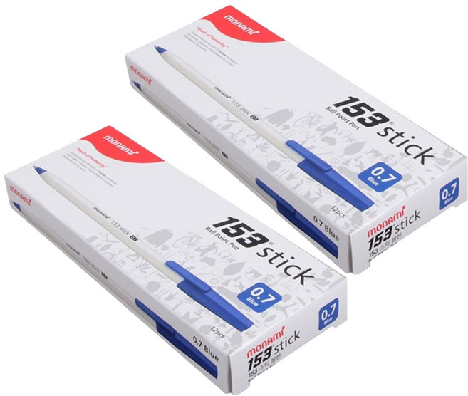 monAmi 153 Stick 油性原子筆 0.7mm x 12入, 藍色, 2個