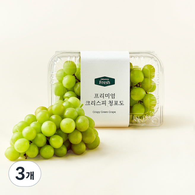 프리미엄 크리스피 청포도, 500g, 3개