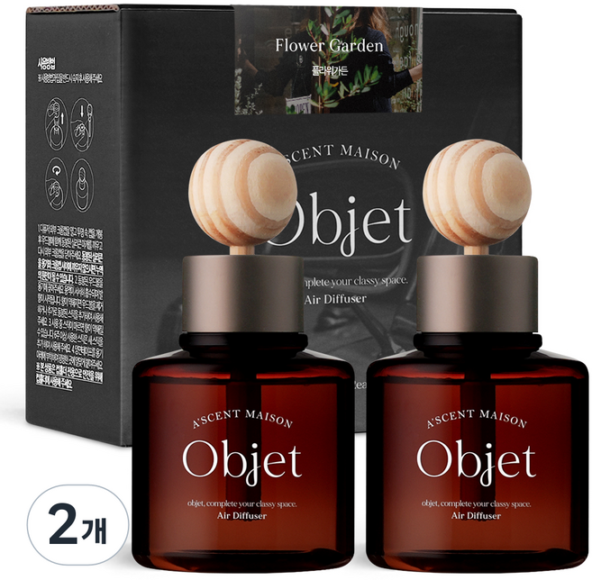 에이센트 오브제 차량용 디퓨저 100ml 2p, 플라워가든, 2개