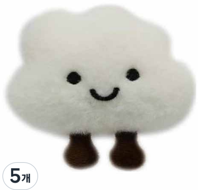 제이블룸 귀염뽀짝 선물 스마일 뭉게구름 키링, 아이보리, 5개