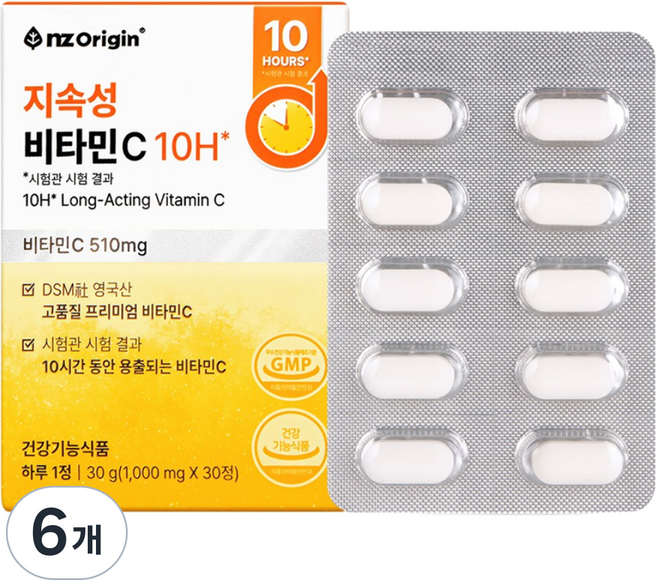 엔젯오리진 10H 지속성 비타민C, 6개, 30정