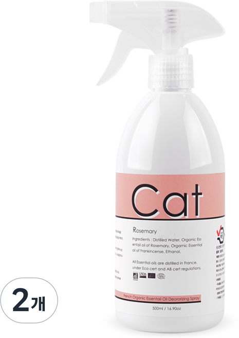 플로랩 반려묘 탈취 향균 스프레이 로즈마리, 2개, 500ml