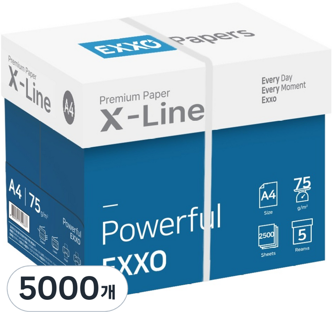 엑소 엑스라인 복사용지 75g, A4, 5000개