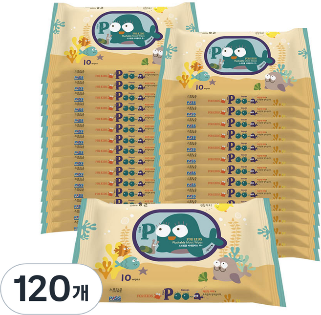 스프링클 푸 비데티슈 휴대형, 70g, 10개입, 120개