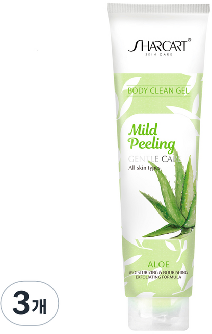 샤카트 페이스 바디 각질 제거 필링젤 알로에향, 310ml, 3개