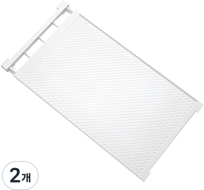 로이홈 다용도 압축 길이조절 와이드 선반 35 x 75~120cm, 화이트, 2개