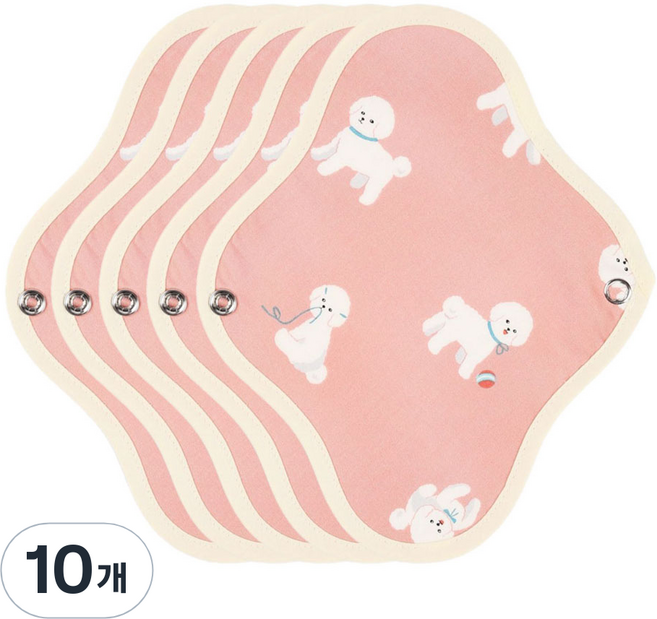 위즐리 비숑핑크 면생리대, 10개, 1개입, 소형