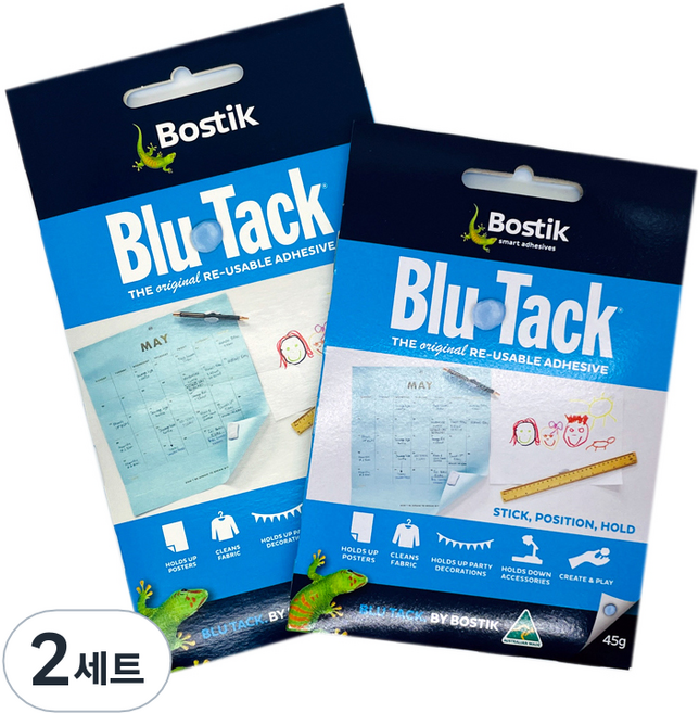 보스틱 블루택 오리지널 45g + 75g 세트, 2세트