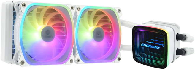 ENERMAX 安耐美 AQUAFUSION ADV 240 ARGB 幻彩晶蝶 特仕雪白版 CPU 水冷散熱器 ELC-AQFA240-SQA-W, 雪白, 1盒