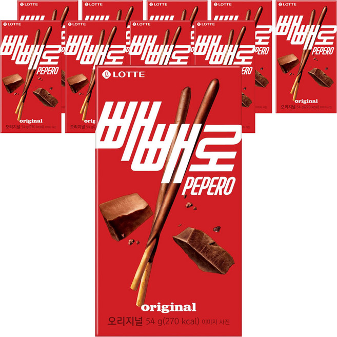 빼빼로 초코, 54g, 10개