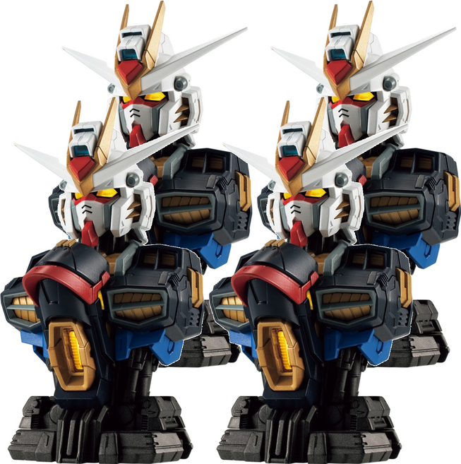 BANDAI 扭蛋 機動戰士鋼彈胸像06 攻擊自由鋼彈 貳式 全3種 隨機4個販售, 1組