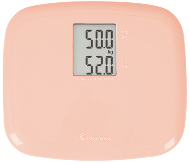 아이워너 미니 전자 체중계, KS-1000, 소프트피치, 1개