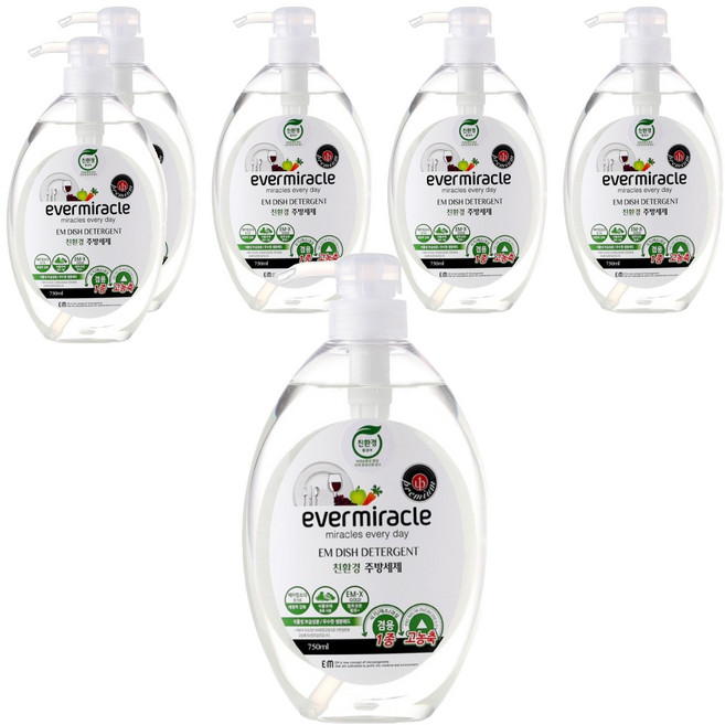에버미라클 살리미 발효 고농축 주방세제, 750ml, 6개